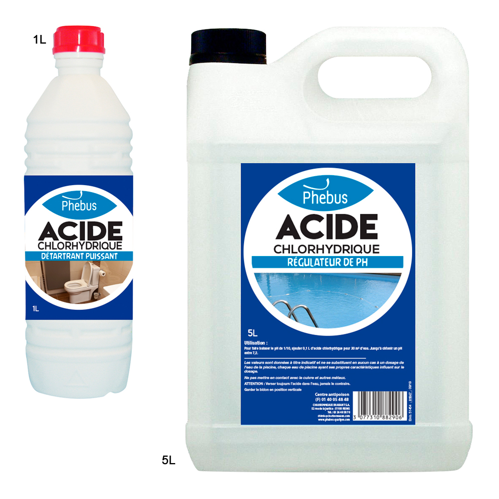 Acide chlorhydrique à 30%, 23 kg - Acidification de l'eau