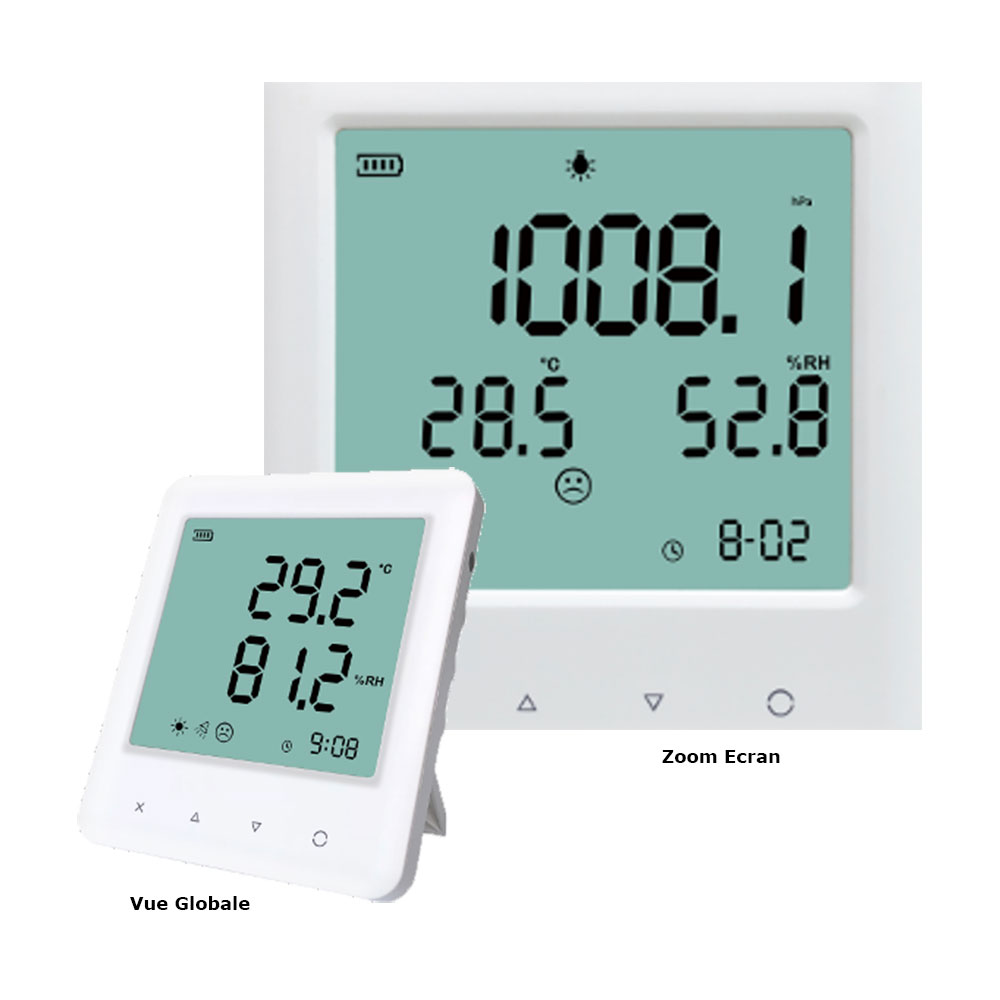 Thermomètre hygromètre int./ext. connecté avec Application, Thermomètres /  Baromètres