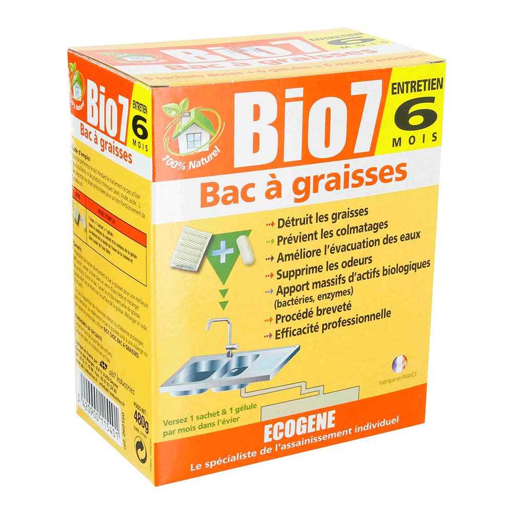 Bio 7 gel entretien canalisations microbilles Ecogene