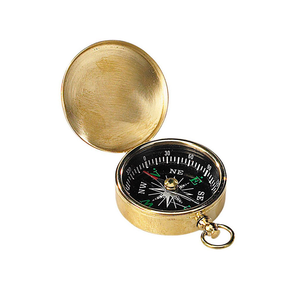 Boussole de poche en laiton finition antique - Style ancien
