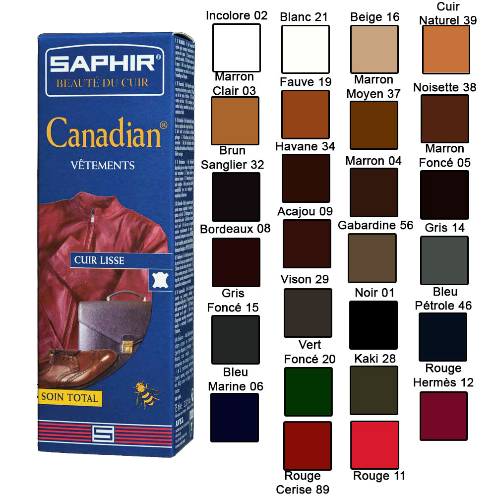 Cirage Canadian Saphir Nettoyer Assouplir Cuir Entretien Cuir