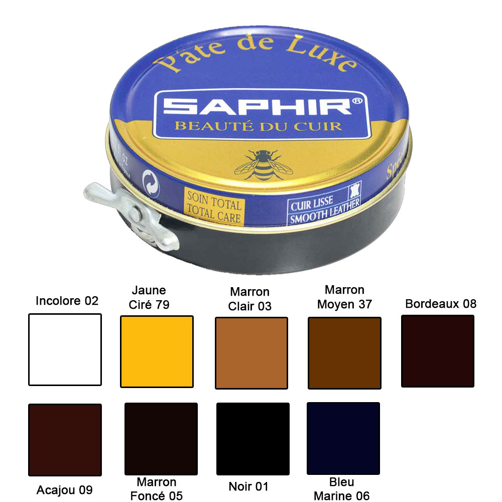 Saphir Cirage Pâte de Luxe, Noir, 50 ml : : Mode