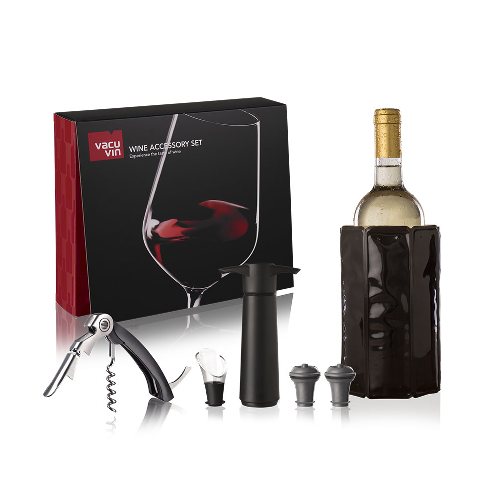 Ensemble d'accessoires pour le vin, avec échiquier