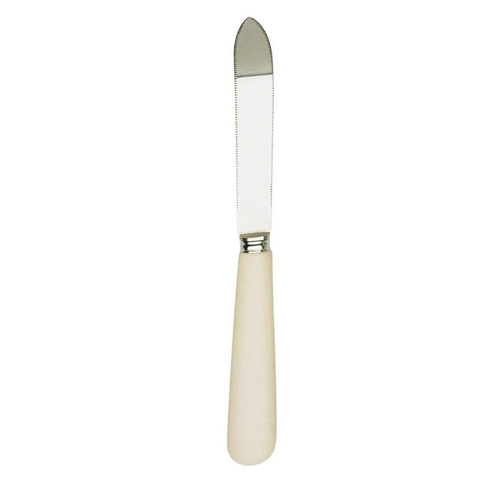 Better Houseware Couteau à pamplemousse courbé dentelé en acier inoxydable  avec manche en nylon, couteau éplucheur à pamplemousse à bord dentelé