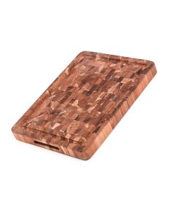 Billot Rectangle End Grain Avec Poignée Teak Haus