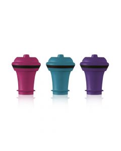 Bouchons Colorés Vacuum Wine Stoppers x3