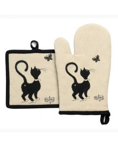 Gant de Cuisine & Manique Chat Papillon de Dubout