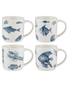 Coffret 4 Mugs Animaux Marins 300ml