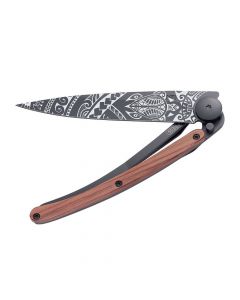 Couteau de Poche 37g Bois Corail & Polynésien Deejo