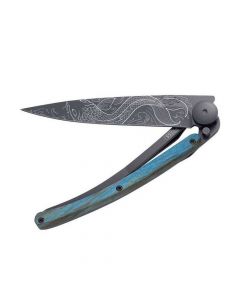 Couteau de Poche 37g Hêtre Bleu & Poisson Deejo