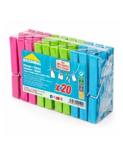 Pince à Linge Plastique x20 Géante 9x2x1.2cm Rozenbal