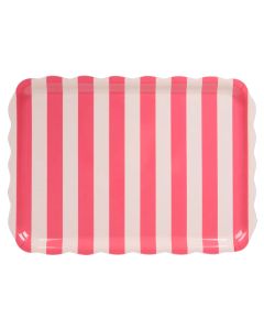 Plateau Rayé Rose