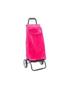 Poussette de Marché Carlux Verni Rose 2 Roues Sidebag