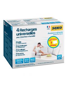 Recharge pour Absorbeur d'Humidité 3x1kg + 1 offert Humidivore