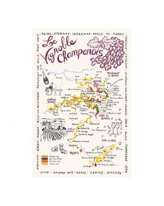 Torchon Carte de la Champagne Torchons & Bouchons