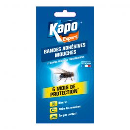 Lot 12 Bandes Adhésives Transparentes Anti-mouches Kapo Expert
