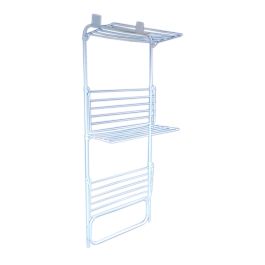 Séchoir à Linge De Porte Pliable Erica - 11m De Corde - Blanc - Gain De Place