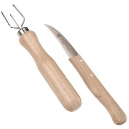 composé Fourchette et couteau/fourchette   longueur : 13,3 cm/Couteau   2 pièces   Kit de à éplucher les pommes de terre en acier chromé NICKEL en version lourde 