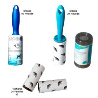 Rouleau papier collant brosse collante tapis vêtements dépoussiérage poils  d