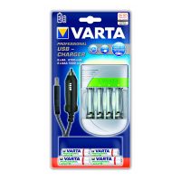 Chargeur Digital USB + 4 accus + Cable Varta