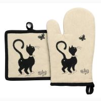 Gant de Cuisine & Manique Chat Papillon de Dubout