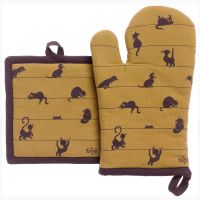 Gant de Cuisine & Manique Partition de Chats de Dubout