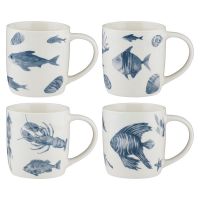Coffret 4 Mugs Animaux Marins 300ml