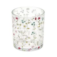 Photophore Fleuri en Verre