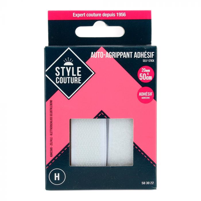 Bande Velcro Adhésif Blanc 2x25cm 