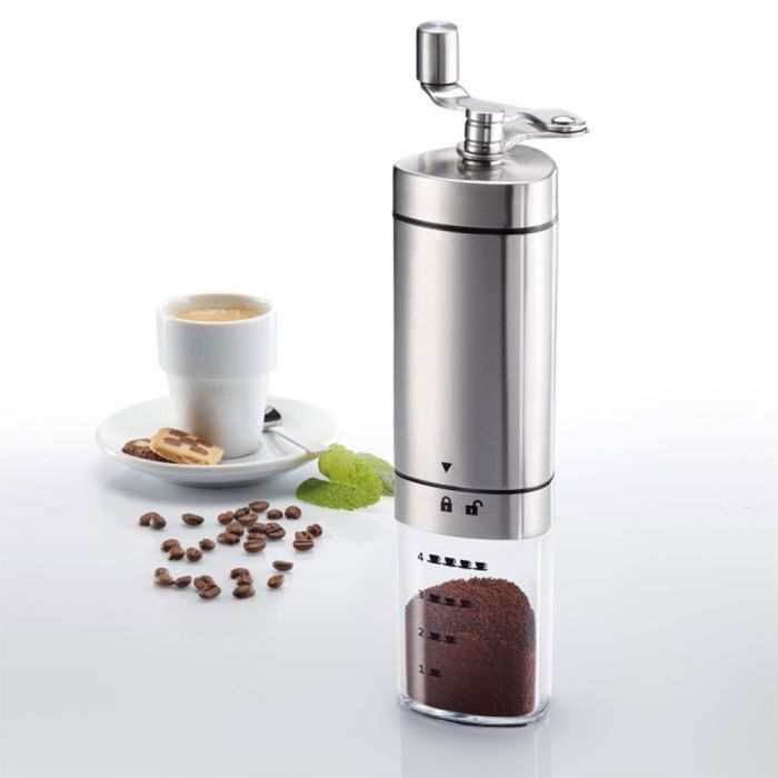 Moulin à café manuel en grains Granularité 24 vitesses Noyau de broyage en acier inoxydable 420 Petit Portable moulin à main 