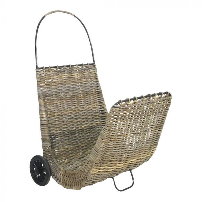 Chariot à Bûches en Poelet Gris Aubry Gaspard, Achat Panier à Bois 