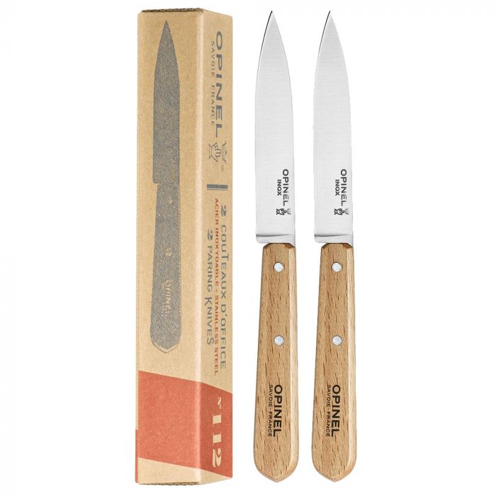 Opinel set de 2 Couteaux d'office N°112 naturel, inoxydable