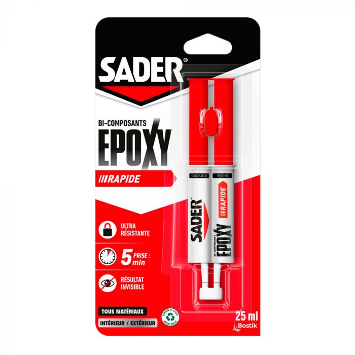 Colle Epoxy Bi-Composants Sader, Colles Rapides 