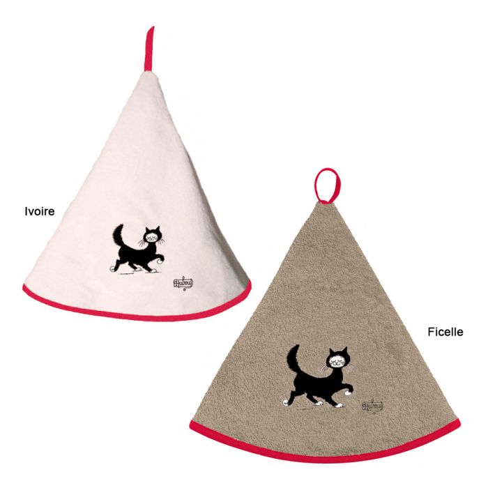 Winkler Asciugamano Dubout Chat Balade In Cotone 100% - Avorio, Ø 60 Cm, Made In France - 2