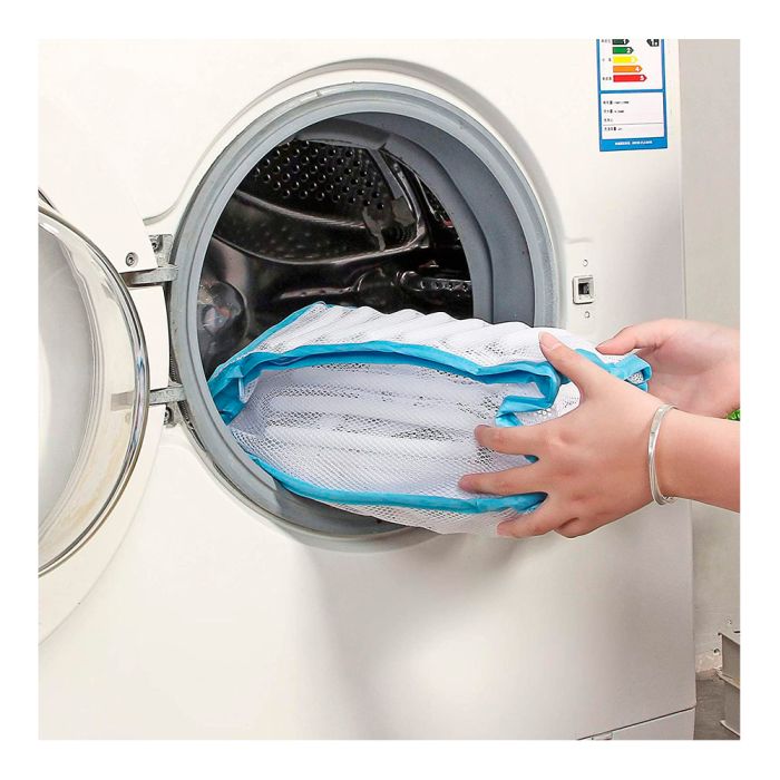 Filet Lavage Chaussures Sac Machine à Laver - Protection Chaussures Avec Fermeture Éclair (Bleu)