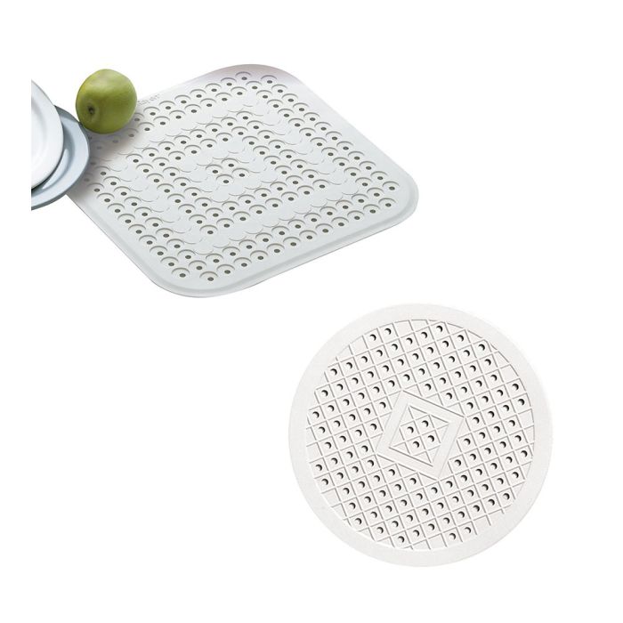 Tapis D'évier EDA Blanc Cérusé - Protection Anti-chocs Et Antidérapante Pour évier