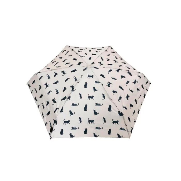 Parapluie Pliable - Style Vintage - Motif Floral - Noir Et Rouge