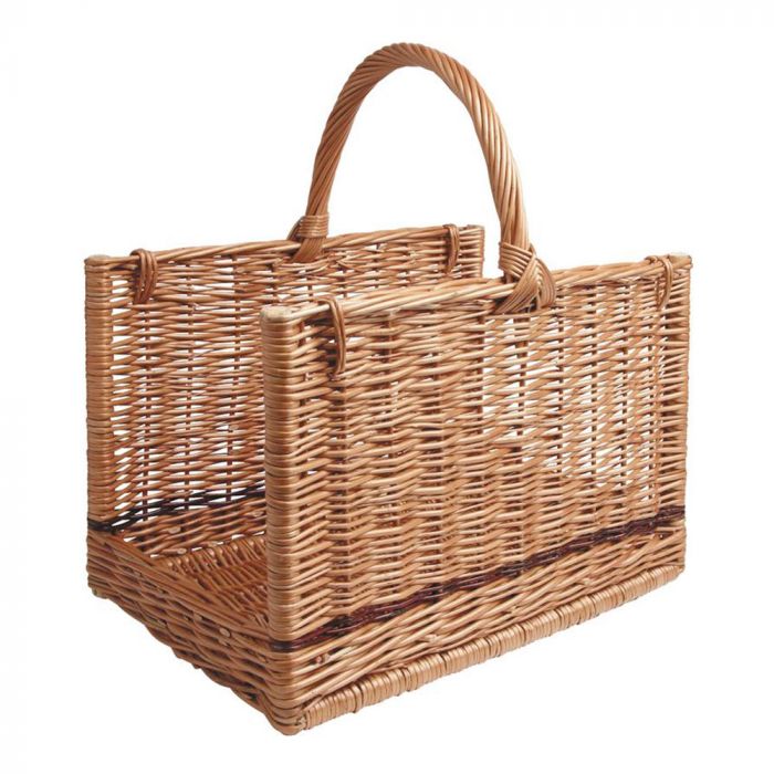 Panier à Bois en Osier Brut & Buff