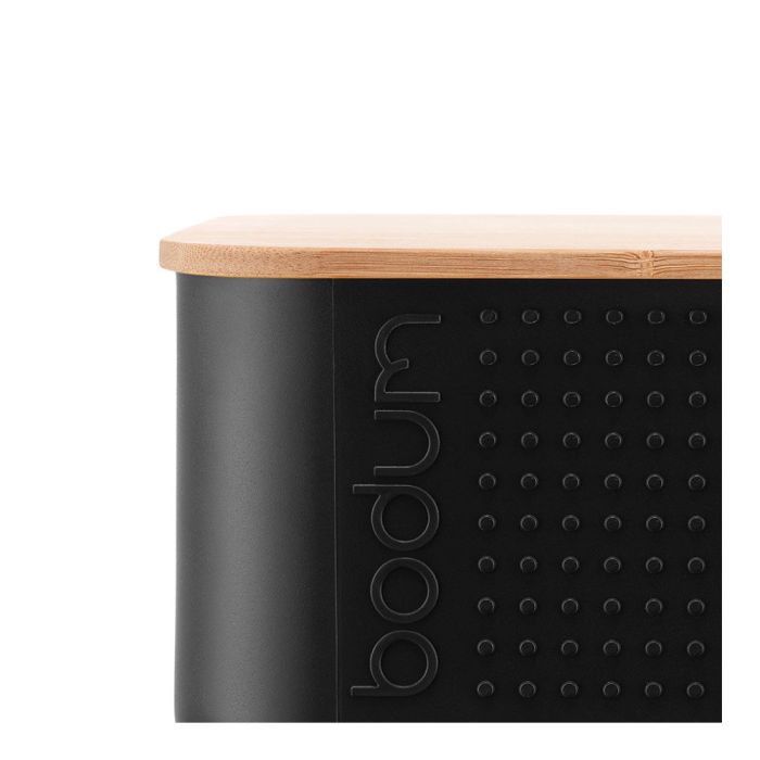 Boîte à Pain BISTRO Bodum - Noir Avec Planche à Découper Hêtre - Grand Modèle - Fabriqué En Europe