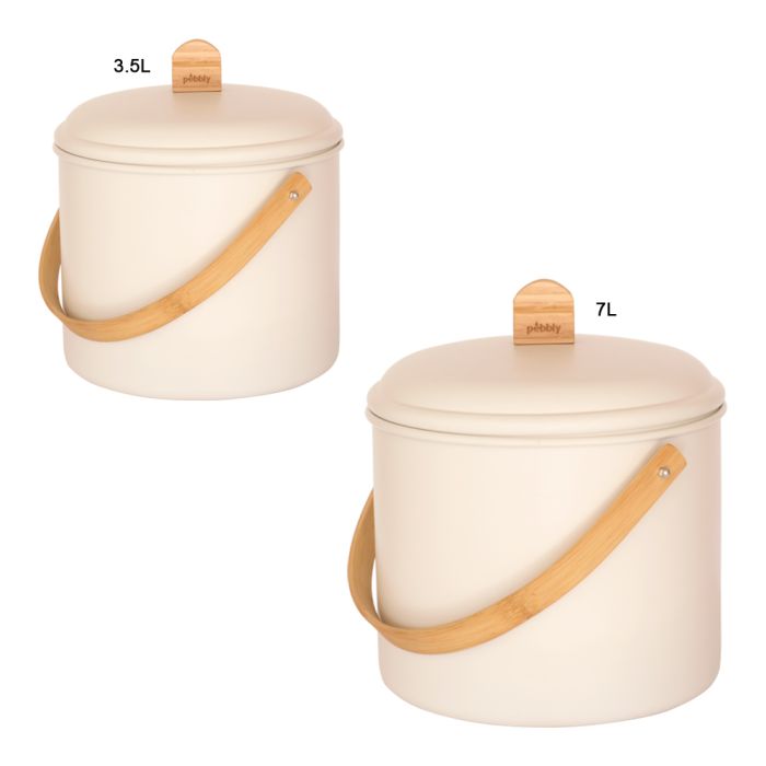 Poubelle à Compost De Cuisine Easy Eco 5L Marron - Design Compact, Avec Support Filtre à Charbon, Fabriquée En GB