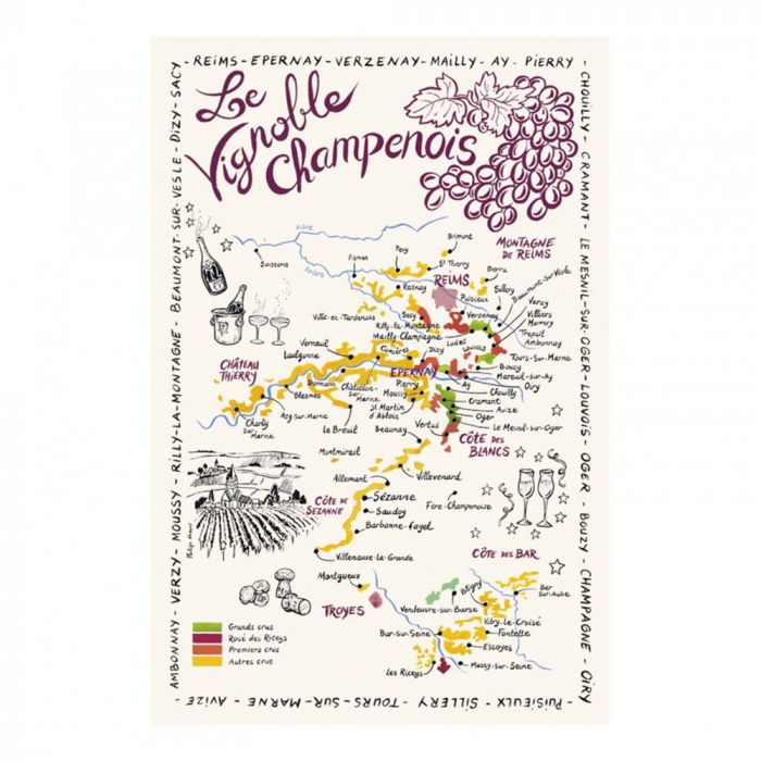 Torchon Carte De Champagne Achat Linge De Cuisine Acheter Torchons Bouchons Mon Droguiste Com
