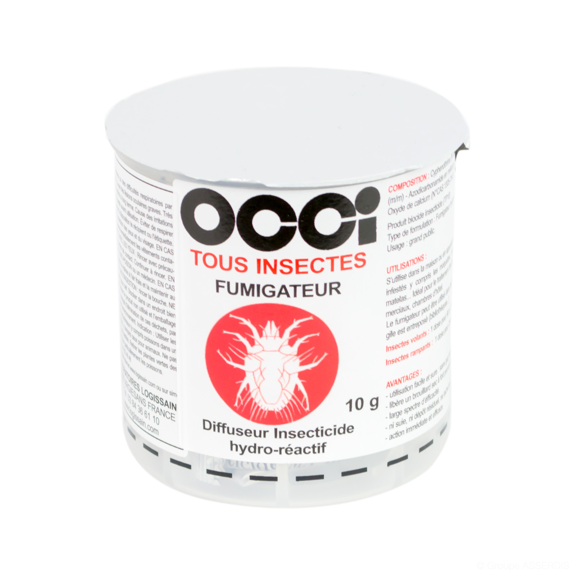 OCCI TOUS INSECTES FUMIGATEUR diffuseur insecticide hydro-réactif -  Logissain