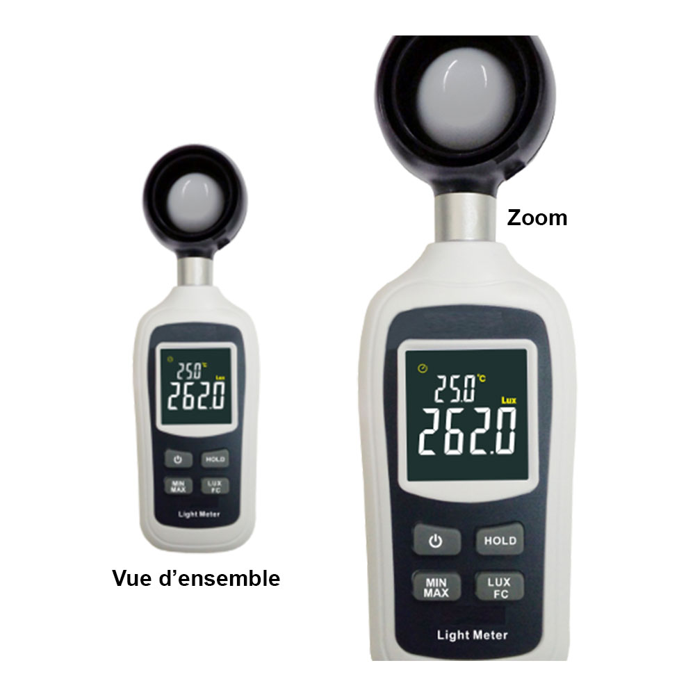 Luxmètre Numérique Portable Thermomètre 