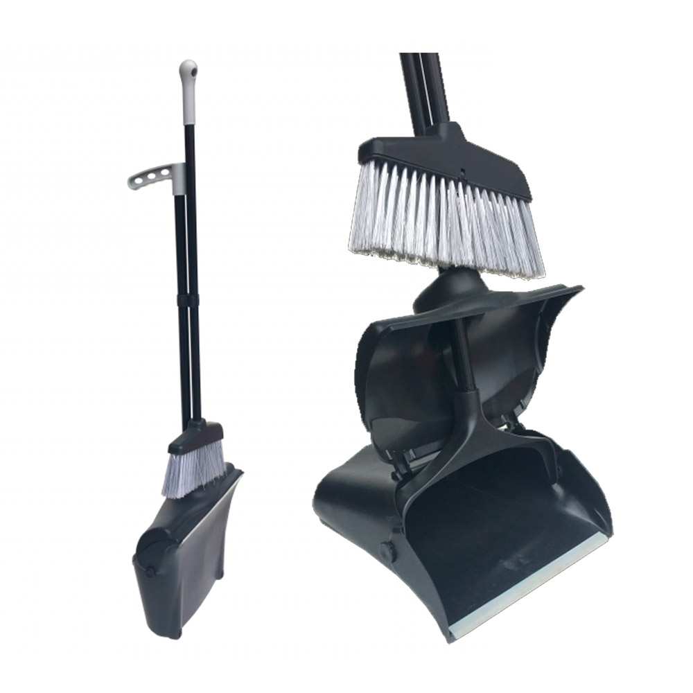 Set De Nettoyage Relaxdays - Pelle Et Balayette Métal Léger - Noir
