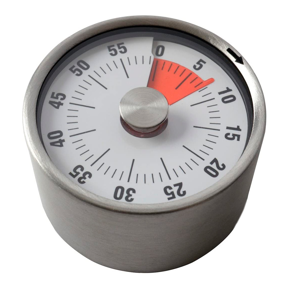 FISHTEC Minuteur Mecanique en Acier Inoxydable - Compte a Rebours Retro  Vintage - 60 Minutes - Timer Cuisine Magnetique Aimante - Diametre 7,5 X 3  cm - Minuteur - Achat & prix