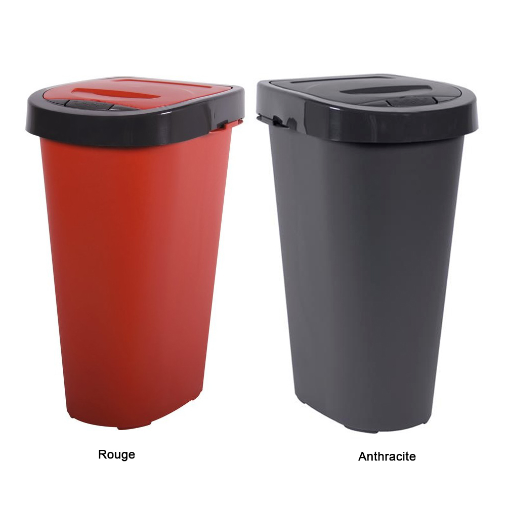 Poubelle 50 L Novaliv Avec Couvercle 2-en-1 | Anti-Odeur, Design Moderne - Cuisine, Bureau