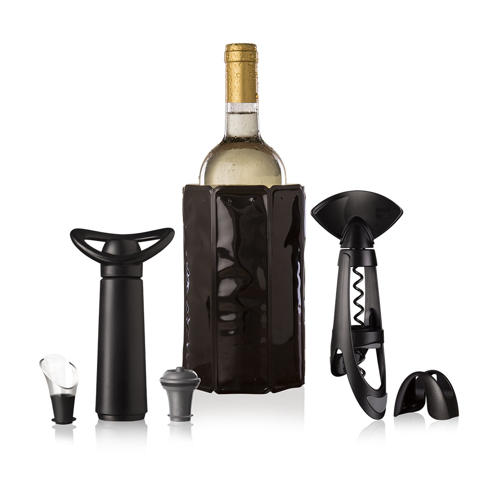 Coffret Guy Degrenne Porte-bouteille Et Thermomètre à Vin En Inox, Fabrication Française