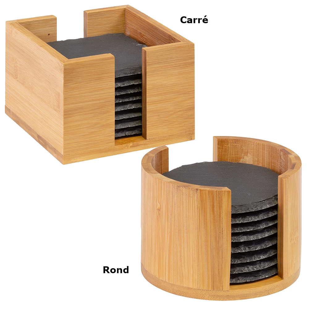 Lot De 4 Sous-Verres En Ardoise Naturelle Forme Cœur – 12x12 Cm, Déco Contemporaine
