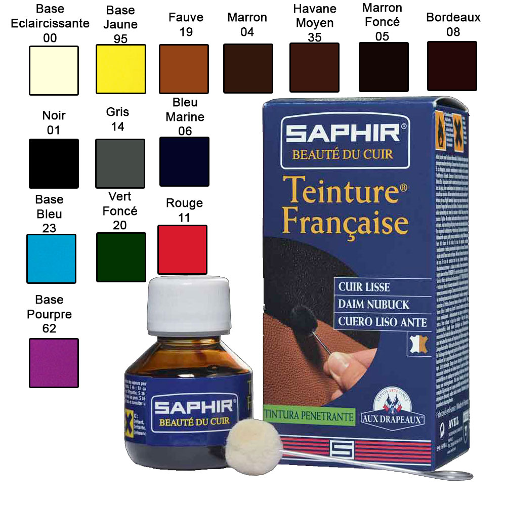 Teinture pour Cuir NOIR - Saphir